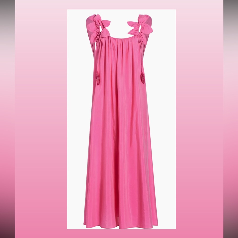 Farm Rio Floral Details Midi Dress